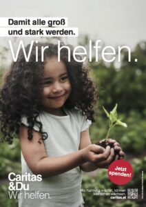 Caritas Plakat – "Wir helfen."
